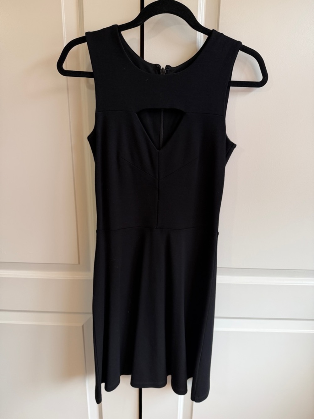 French Connection Black Sleeveless Mini Dress with V Cutout